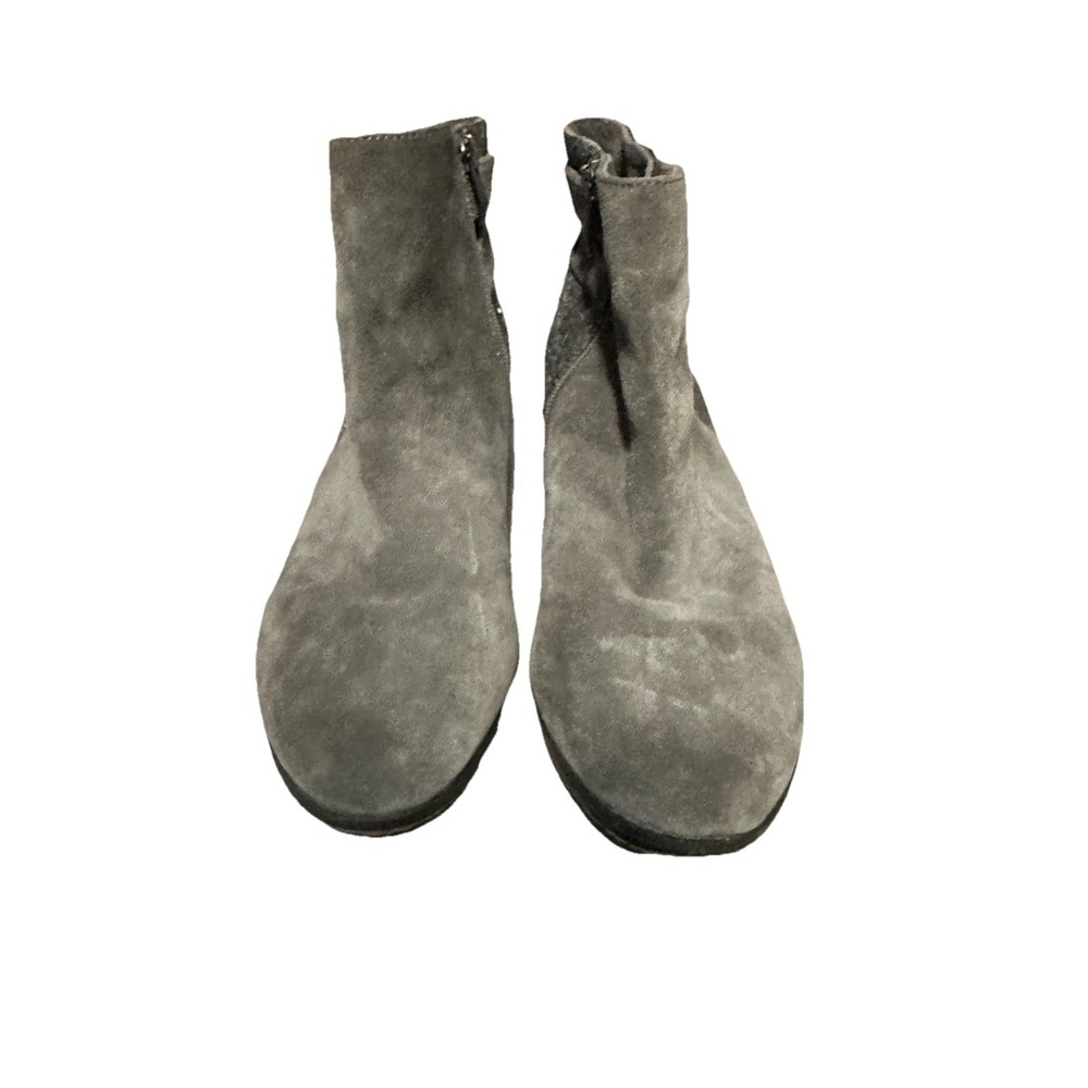 Vince Camuto Grey Booties With Silver Metallic Glitter Panels Women's Size 10